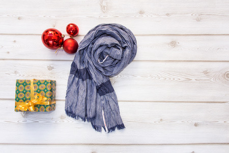 Set of clothes and various accessories for men on old wooden tableの写真素材