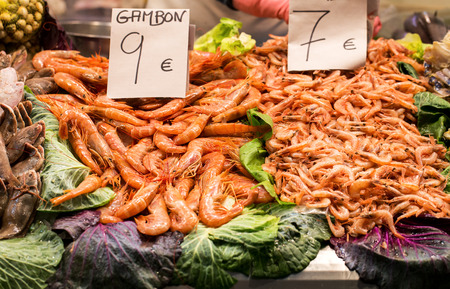 Raw fresh seafood market pricesの写真素材