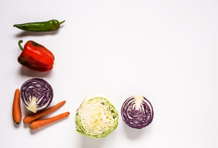 Mix of fresh vegetables isolatedの写真素材