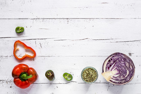 Mix of fresh vegetables isolatedの写真素材