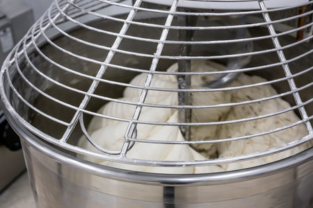 Machine for kneading bread in a bakery oven