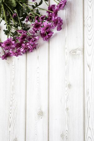 Flowers on white background. Flat lay, top view. Flowers backgroundの写真素材