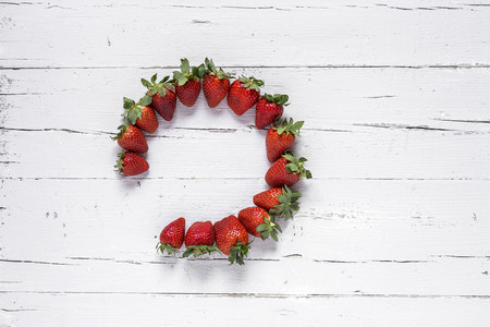 Mix of fresh fruits on white backgroundの写真素材
