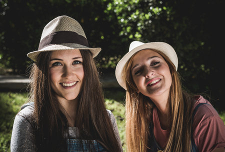 Lesbian Couple Together Outdoors Concept in a park
