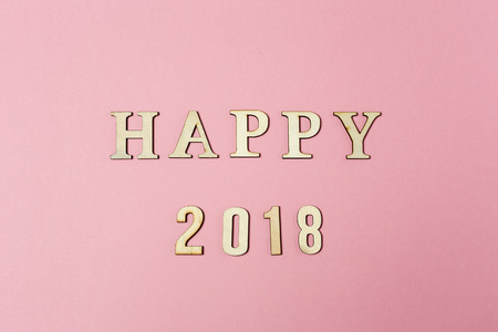 background with word 2018 happy new year.From aboveの写真素材