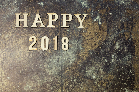 background with word 2018 happy new year.From aboveの写真素材