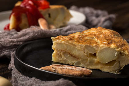 Delicious potato omelet Typical Spanishの写真素材