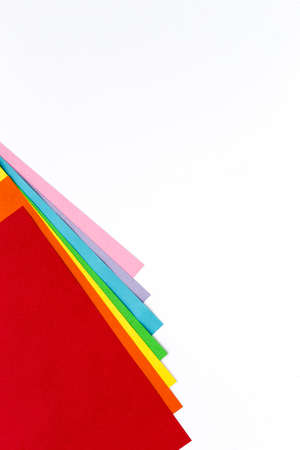 Colors of the rainbow, symbol of LGBT on white background Multi Colored paper from above. gays and lesbians. Flat layの写真素材