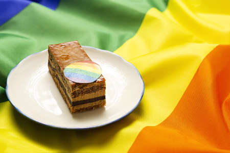 Pride Celebration with Lgbt Flag sweet Cakes. Conceptの写真素材