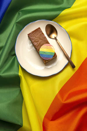 Pride Celebration with Lgbt Flag sweet Cakes. Conceptの写真素材