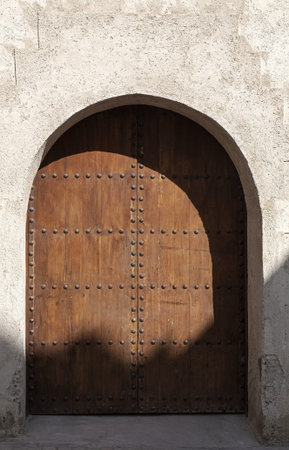 Arab architecture in the old medina. Streets, doors, windows, details. Tangier, Moroccoの写真素材