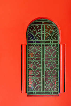 Arab architecture in the old medina. Streets, doors, windows, details. Tangier, Moroccoの写真素材