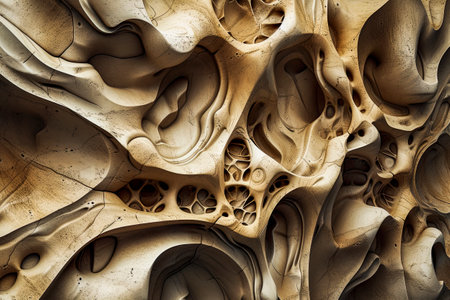Generative AI illustration of abstract backgrounds with colorful shapes and textures in the style of biomorphic forms. Digital art wallpaperの素材