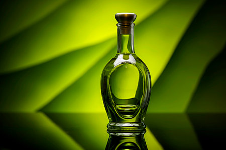 Generative Ai illustration of extra virgin olive oil bottle. Typical Spanish and Italian food product. EVOOの素材