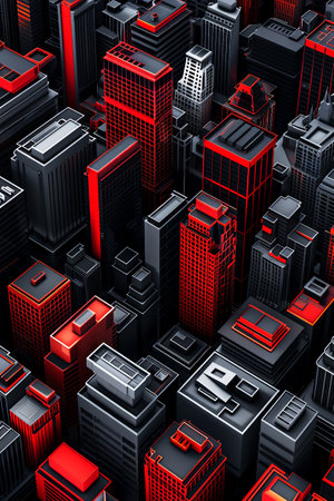 motherboard components in 3D to create a cityscape. Different components on the board can become buildings, roads, or bridges.の素材
