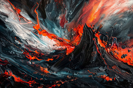 Abstract background of colorful oil stains forming beautiful shapes and textures.Modern wallpaper. Digital artの素材