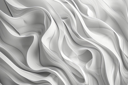 Abstract white background with shapes, waves and sheets.Wallpaper.Digital art, waves and sheets.Wallpaper.Digital artの素材