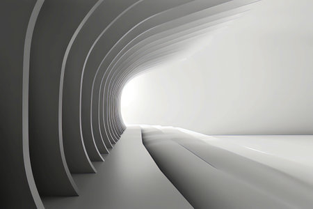 Abstract white background with shapes, waves and sheets.Wallpaper.Digital art, waves and sheets.Wallpaper.Digital artの素材