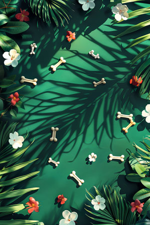Background of canine motifs such as dog footprints and bones with backgrounds of different colors with copy space. Artwork. Wallpaperの素材