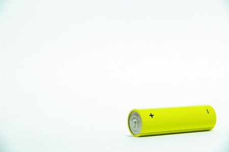 battery macro shot yellowの写真素材