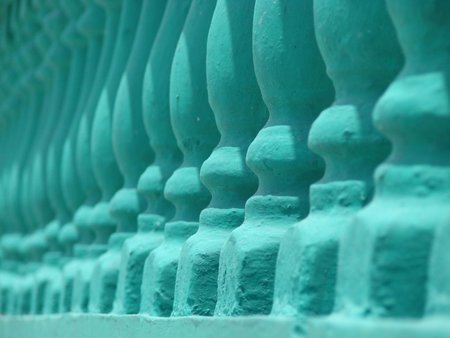 blue fence macroの写真素材