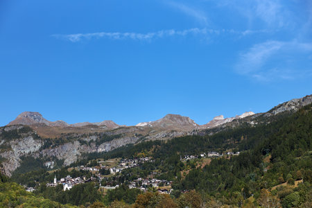 mountain cervin in italy with blue skyの写真素材