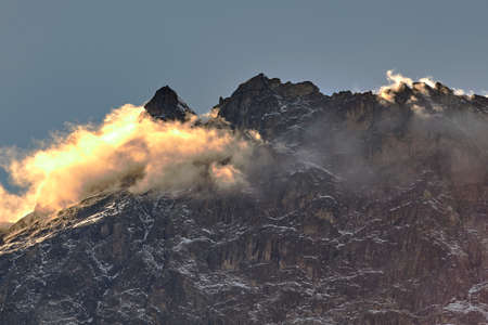 Mountains with cloud in italyの写真素材