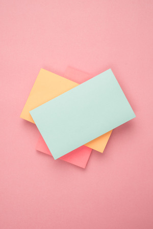 Paper memo notes viewed from aboveの写真素材