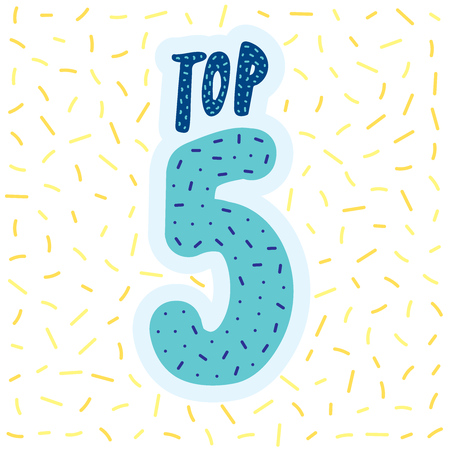 Top 5 typographic Bannerのイラスト素材