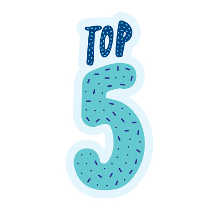 Top 5 typographic Bannerのイラスト素材