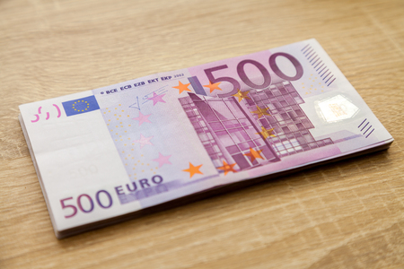 five hundred euro notesの写真素材