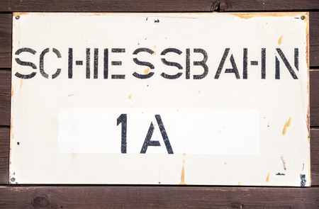 german Schiessbahn " shooting range" signの写真素材