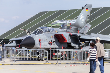 BERLIN / GERMANY - JUNE 3, 2016: german Panavia Tornado stands on airport schoenefeld, berlin / germany at june 3, 2016.のeditorial素材