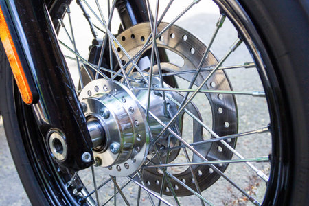 Close up from a black american motorycle