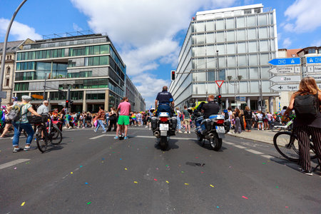 Berlin, Berlin/Germany - 07/23/2022: Christopher Street Day Parade. CSD is an annual European LGBTQ+ celebration and demonstration against discrimination and exclusion.のeditorial素材