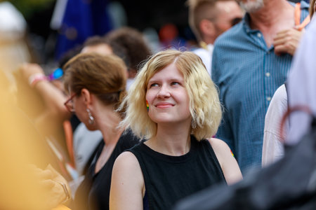 Berlin, Berlin/Germany - 07/23/2022: Christopher Street Day Parade. CSD is an annual European LGBTQ+ celebration and demonstration against discrimination and exclusion.のeditorial素材