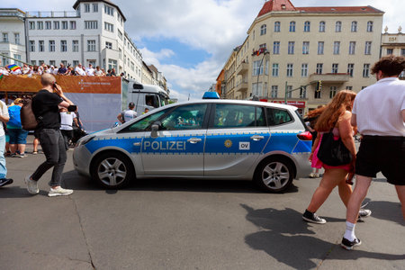 Berlin, Berlin/Germany - 07/23/2022: Christopher Street Day Parade. CSD is an annual European LGBTQ+ celebration and demonstration against discrimination and exclusion.のeditorial素材