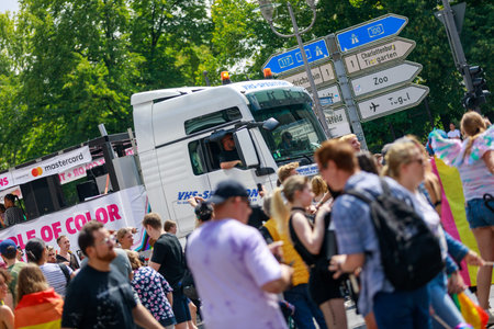 Berlin, Berlin/Germany - 07/23/2022: Christopher Street Day Parade. CSD is an annual European LGBTQ+...