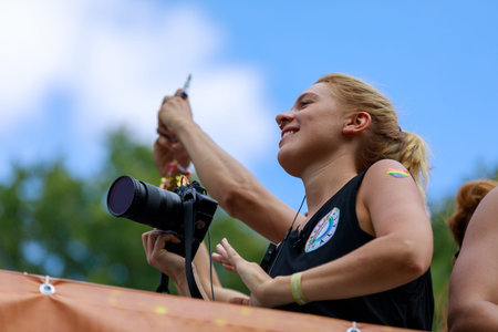 Berlin, Berlin/Germany - 07/23/2022: Christopher Street Day Parade. CSD is an annual European LGBTQ+...