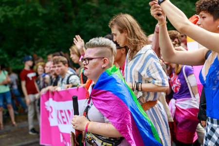 Berlin, Berlin/Germany - 07/23/2022: Christopher Street Day Parade. CSD is an annual European LGBTQ+...