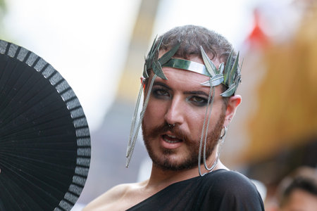Berlin, Berlin/Germany - 07/23/2022: Christopher Street Day Parade. CSD is an annual European LGBTQ+ celebration and demonstration against discrimination and exclusion.のeditorial素材