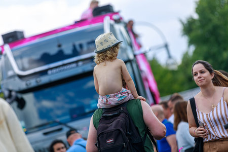 Berlin, Berlin/Germany - 07/23/2022: Christopher Street Day Parade. CSD is an annual European LGBTQ+ celebration and demonstration against discrimination and exclusion.のeditorial素材