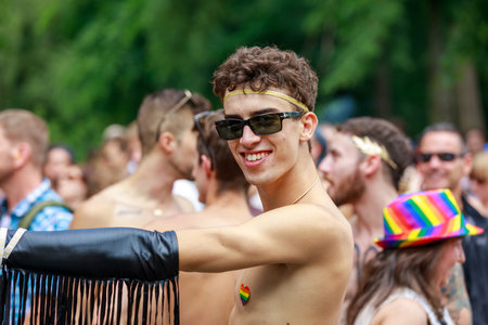 Berlin, Berlin/Germany - 07/23/2022: Christopher Street Day Parade. CSD is an annual European LGBTQ+ celebration and demonstration against discrimination and exclusion.のeditorial素材