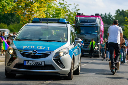 Berlin, Berlin/Germany - 07/23/2022: Christopher Street Day Parade. CSD is an annual European LGBTQ+ celebration and demonstration against discrimination and exclusion.のeditorial素材