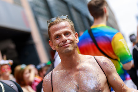 Berlin, Berlin/Germany - 07/23/2022: Christopher Street Day Parade. CSD is an annual European LGBTQ+ celebration and demonstration against discrimination and exclusion.のeditorial素材