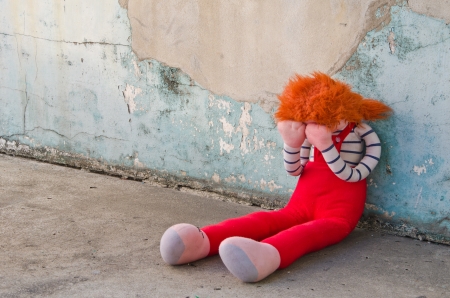 Loneliness, sadness, shy or crying person の写真素材