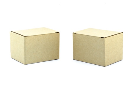 Carton boxes on white background の写真素材