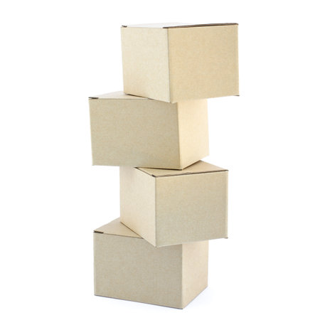 Carton boxes on white background の写真素材