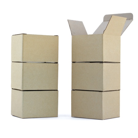 Carton boxes on white background の写真素材