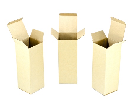 Carton boxes on white background の写真素材